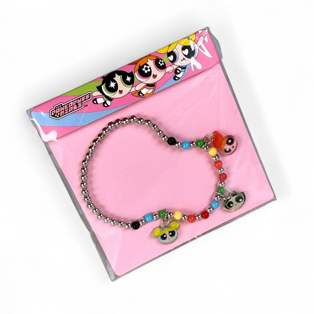 The Powerpuff Girls Beaded Charm Stretch Bracelet Sheglam Exclusive - Picture 1 of 4